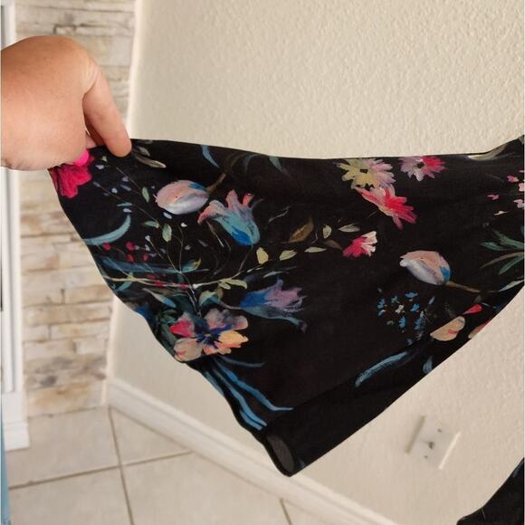 FIFTEEN TWENTY floral bell sleeve lattice front boho blouse‎ size small - Picture 4 of 9